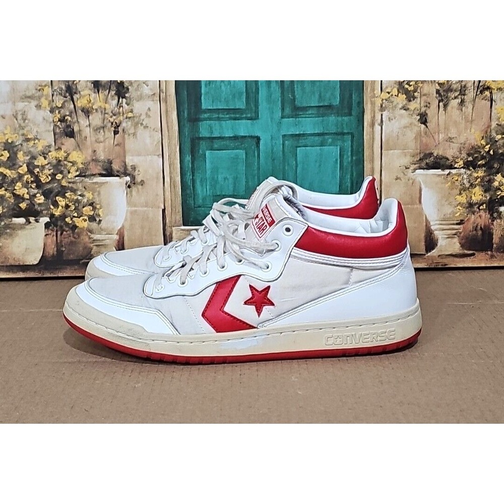 Converse Fastbreak 83 Mid White Casino Red Shoes Men's Sz 10 Women's Sz 11.5 - Picture 1 of 8